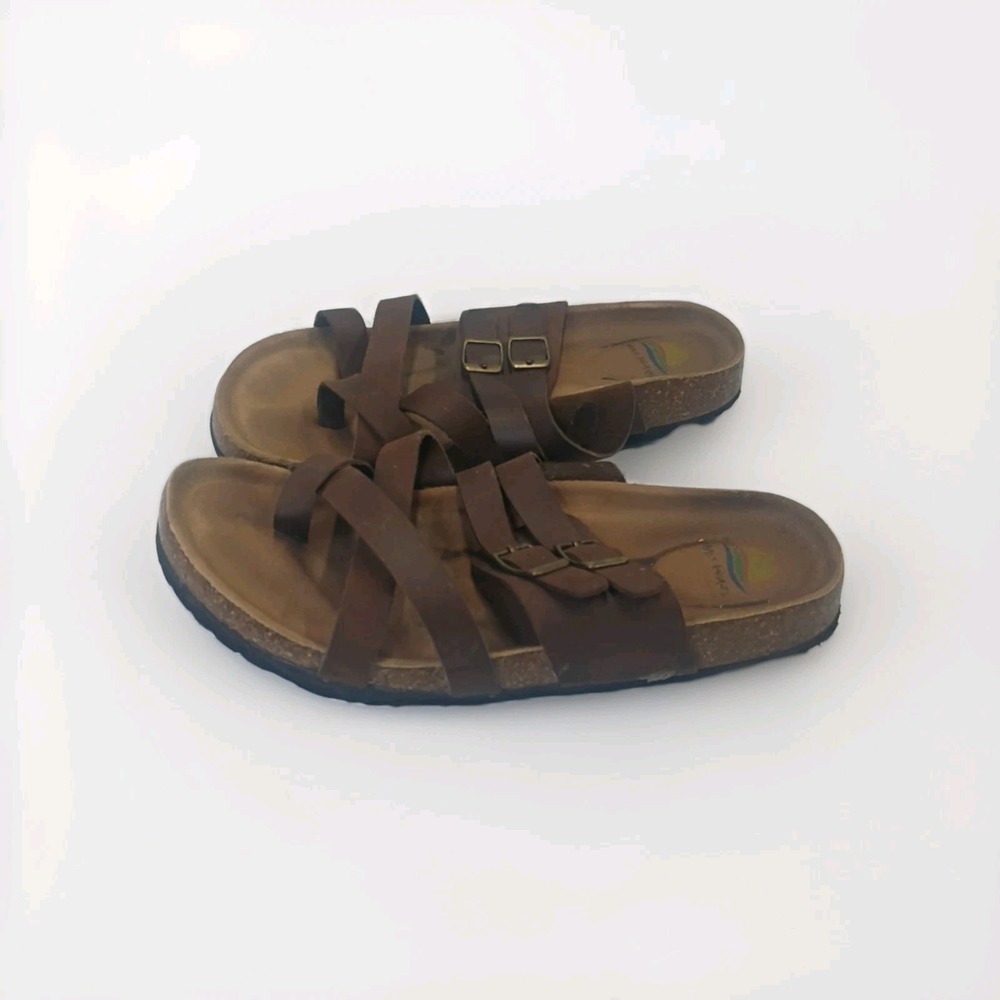 Maui Island Double Buckle Slip On Slides Women Size 8m